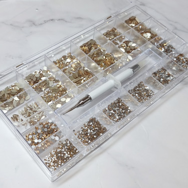 Box Luxury Strass Gold Shadow